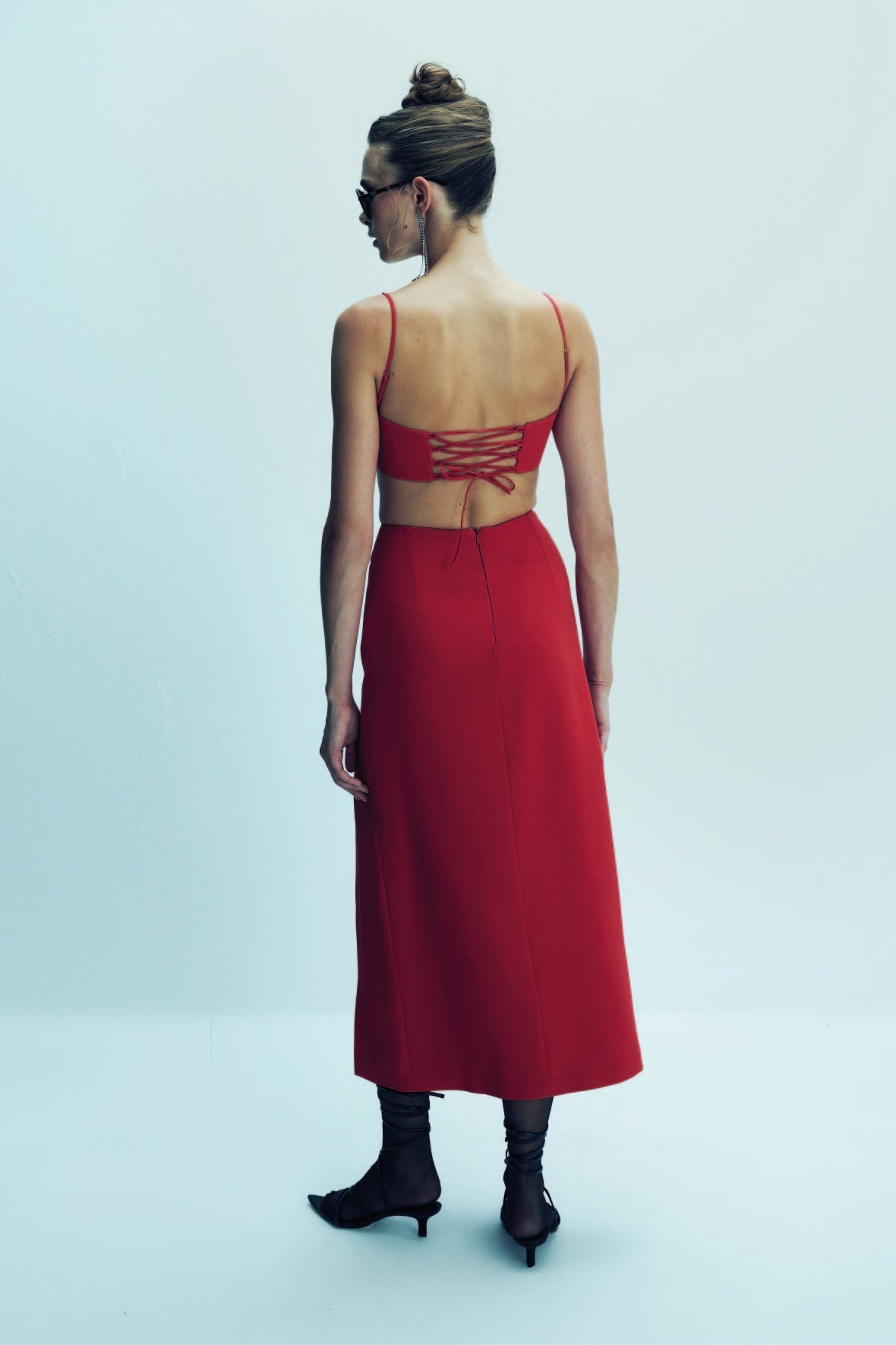 Lalia Crepe Top in Paprika Red
