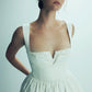 Leanne Satin Mini Dress in Lily White