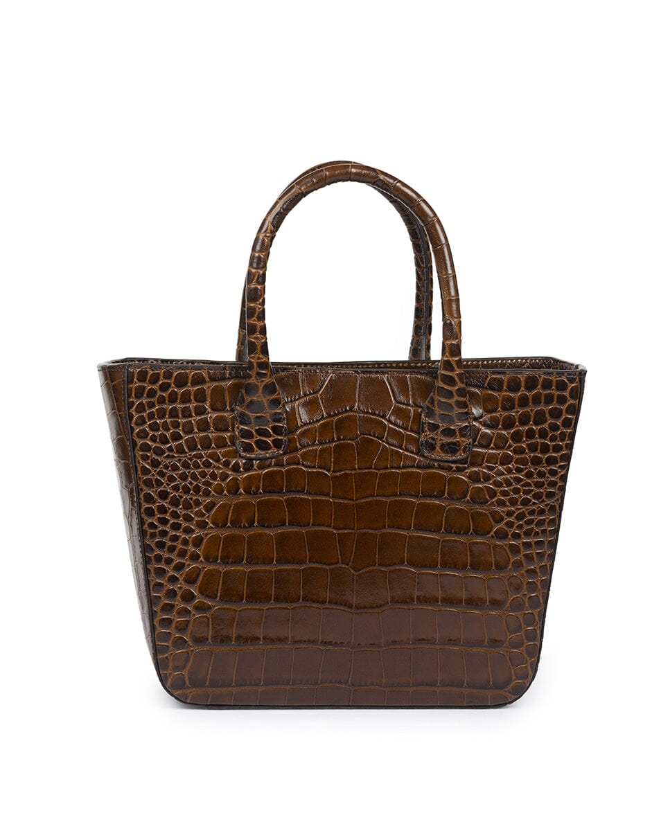 Leather bag in crocodile print - Brown Handbags Leandra 