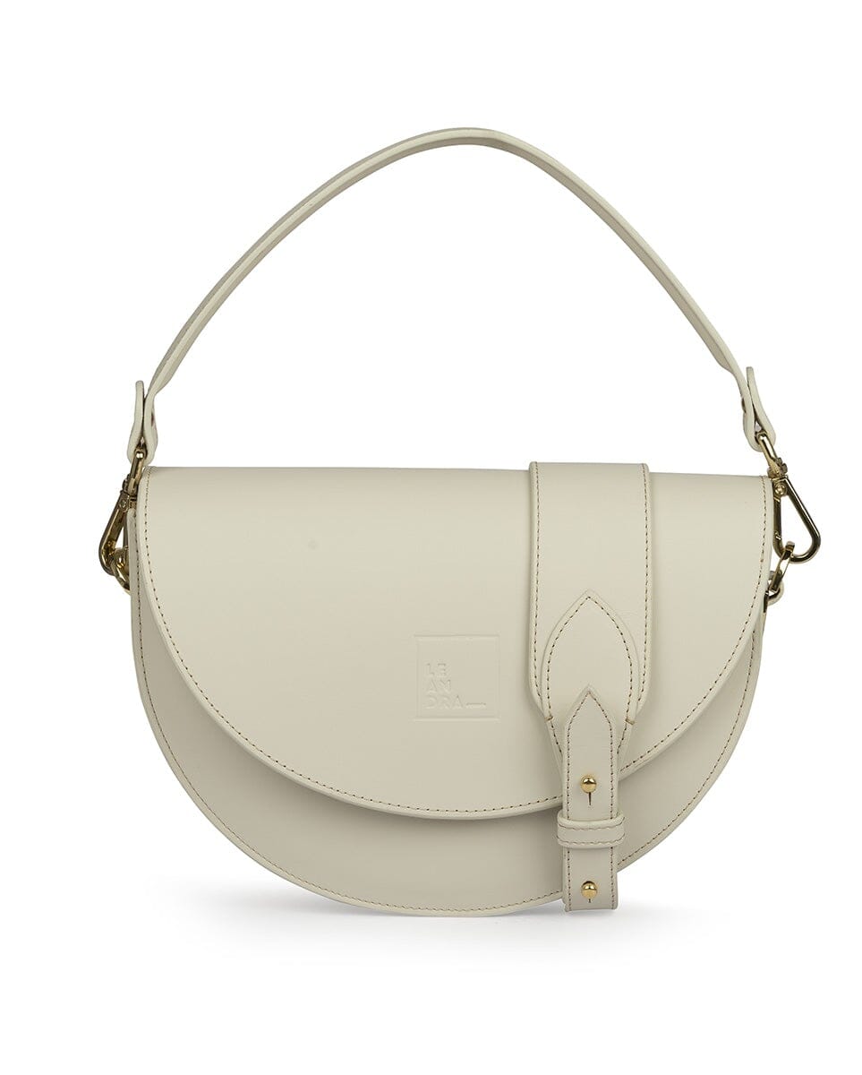 Leather Saddle bag Cream LabelRow