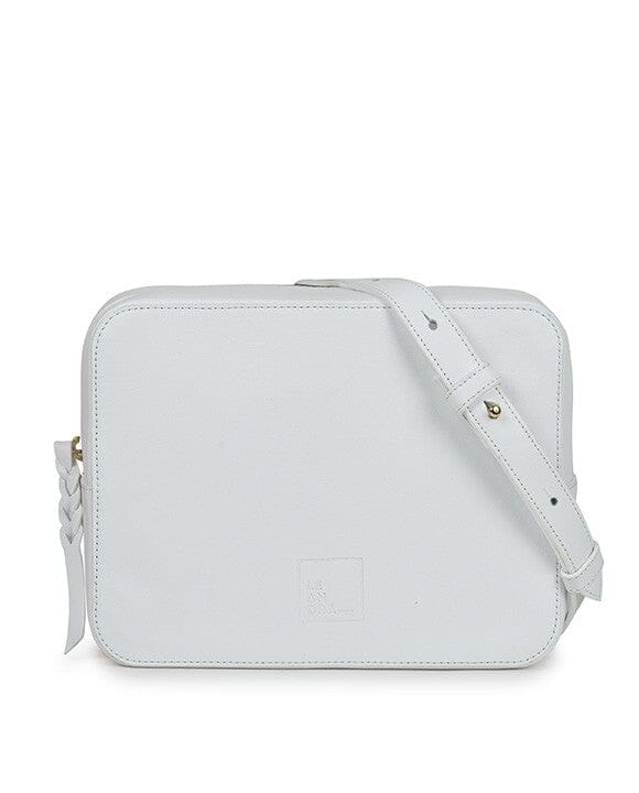 Leather shoulder Bag - White Crossbody Bags Leandra 