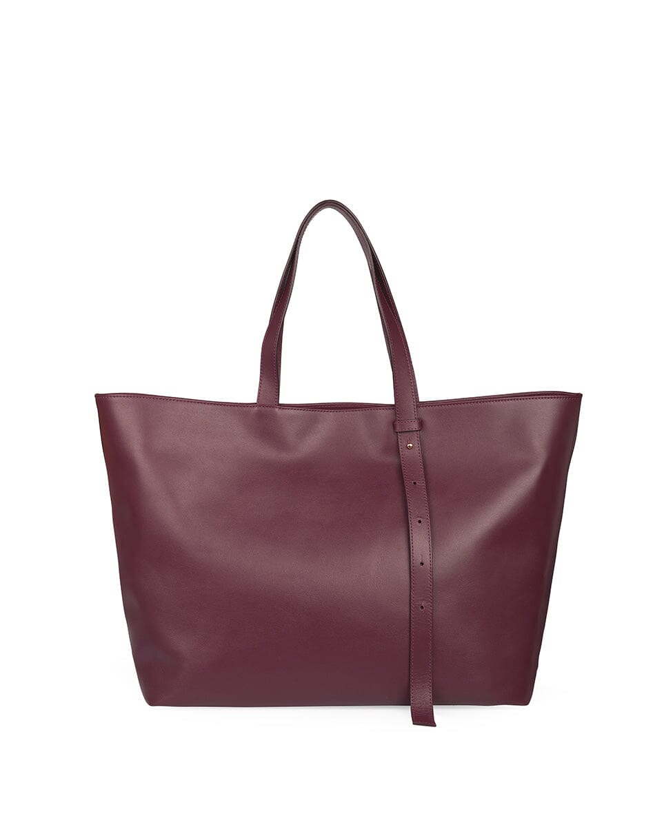 Leather Tote Handbag - Burgundy – LabelRow