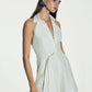 Mindy Linen Playsuit in White Sand