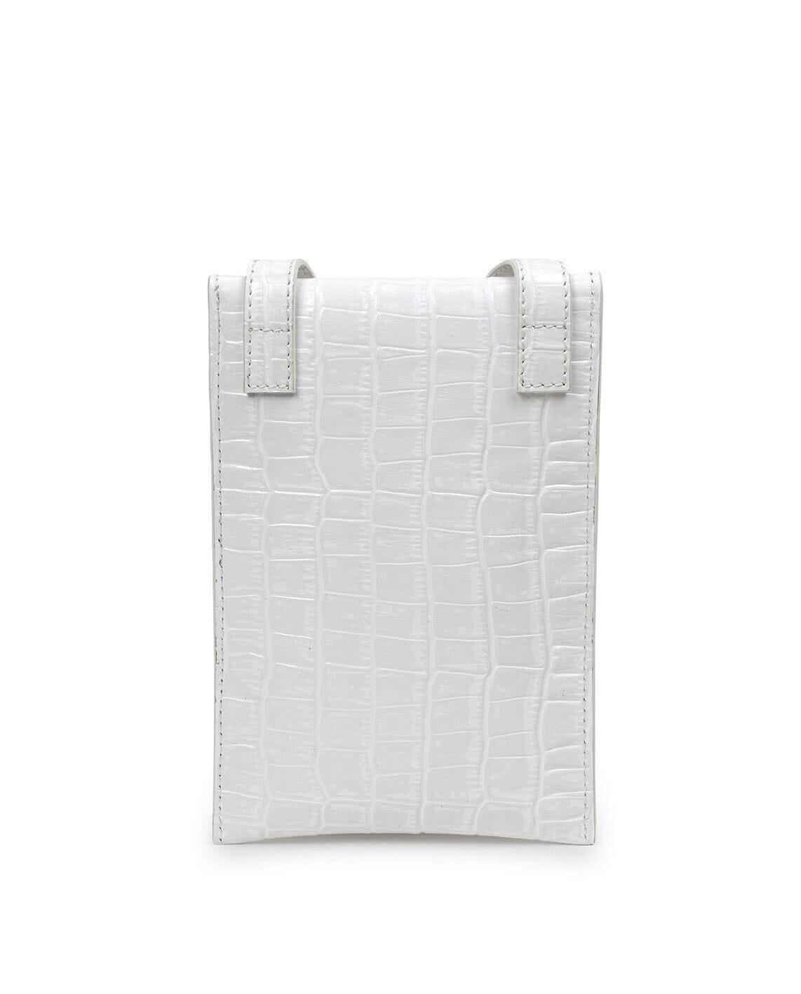 Mini Crocodile printed leather crossbody bag - White Mini Bags Leandra 