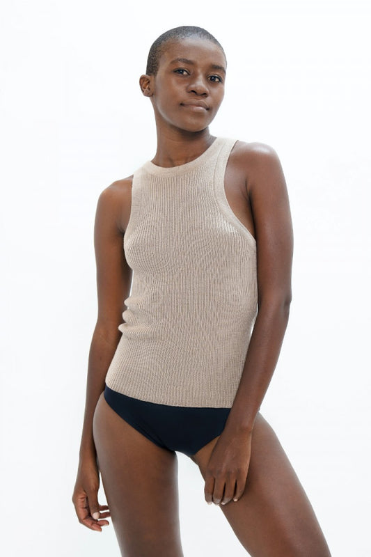 Sao Paulo Racer Knitted Top Sand - 1People at LabelRow