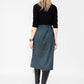 Tailored Skirt in peacock green luxury worsted wool from Savile Row